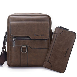 Fashion Men Shoulder Bag for 10.5" ipad Men PU Leather Flaps Men's Crossbody Bags Business Brown Flap Male Solid Messenger Bag