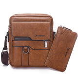 Fashion Men Shoulder Bag for 10.5" ipad Men PU Leather Flaps Men's Crossbody Bags Business Brown Flap Male Solid Messenger Bag