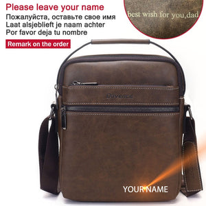 Fashion Men Shoulder Bag for 10.5" ipad Men PU Leather Flaps Men's Crossbody Bags Business Brown Flap Male Solid Messenger Bag