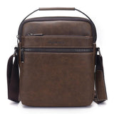 Fashion Men Shoulder Bag for 10.5" ipad Men PU Leather Flaps Men's Crossbody Bags Business Brown Flap Male Solid Messenger Bag