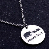 Bear Tag Engraved Animal Pendant Necklace Custom Mother Kids Love Necklace Simple Fashion Mom And Kids Children Jewelry