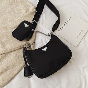 Dumpling Bag Female Crossbody Chain Single Shoulder Crescent Moon Mother and Daughter Bag 2020 New Nylon Armpit Three In One Bag