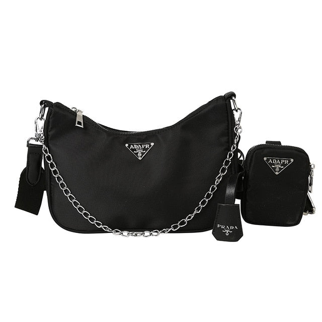 Dumpling Bag Female Crossbody Chain Single Shoulder Crescent Moon Mother and Daughter Bag 2020 New Nylon Armpit Three In One Bag