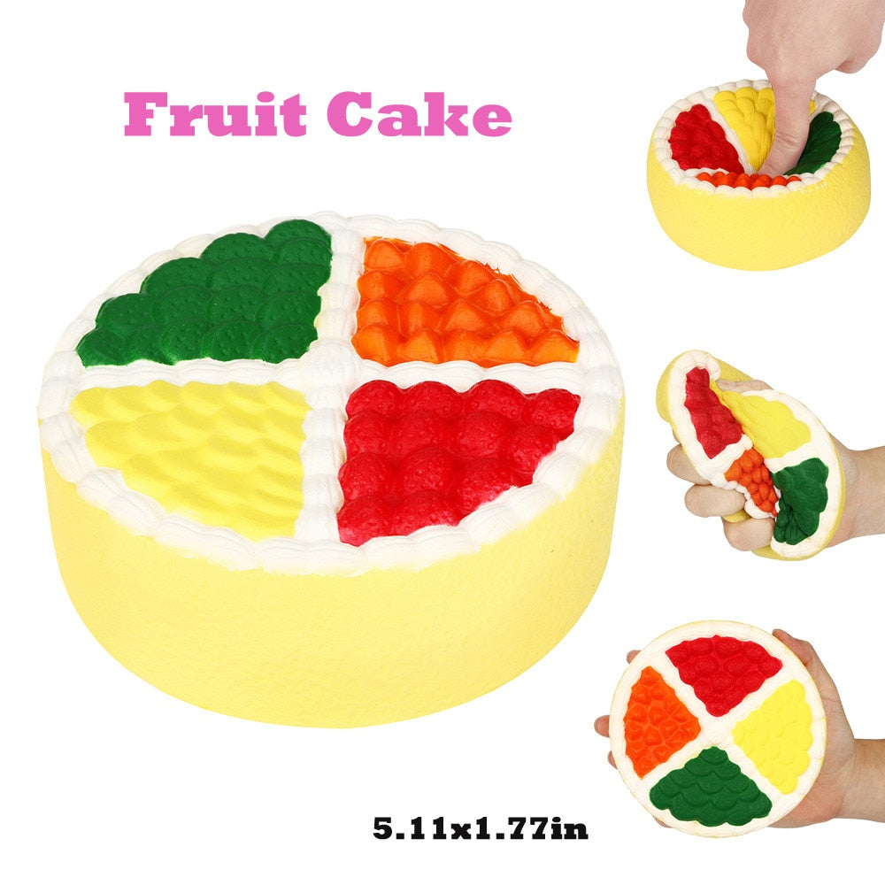 Food Yummy Fruit Cake Slow Rising Toy Antistress Scented Squeeze Toy Giant Squishies Stress Relief антистресс игрушка